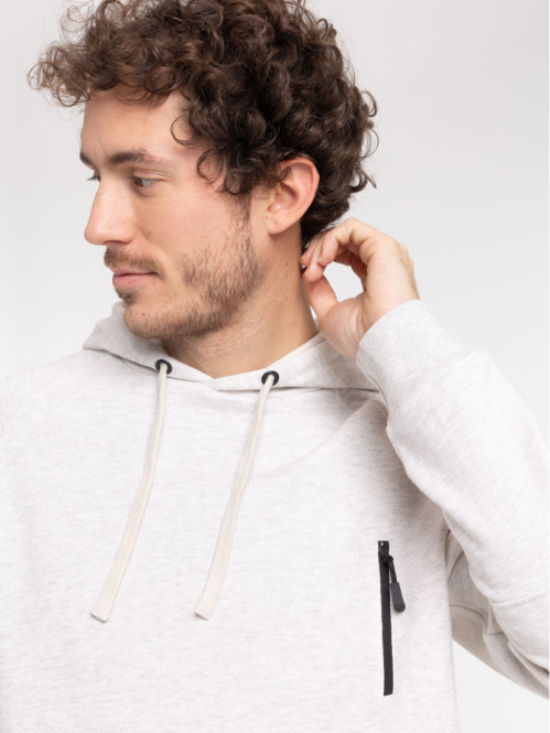 Sweat à capuche coloris craie homme