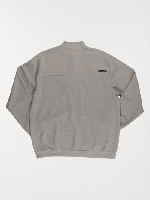 Sweat zippé gris chiné homme