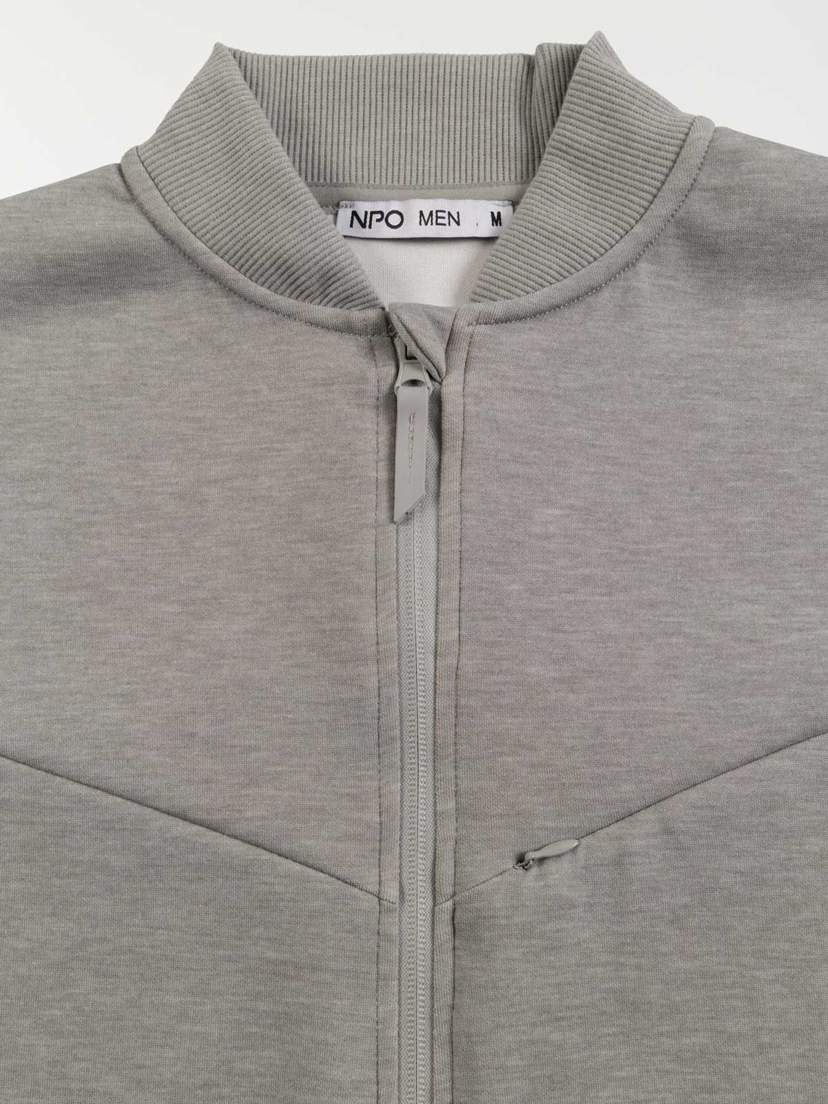 Sweat zippé gris chiné homme