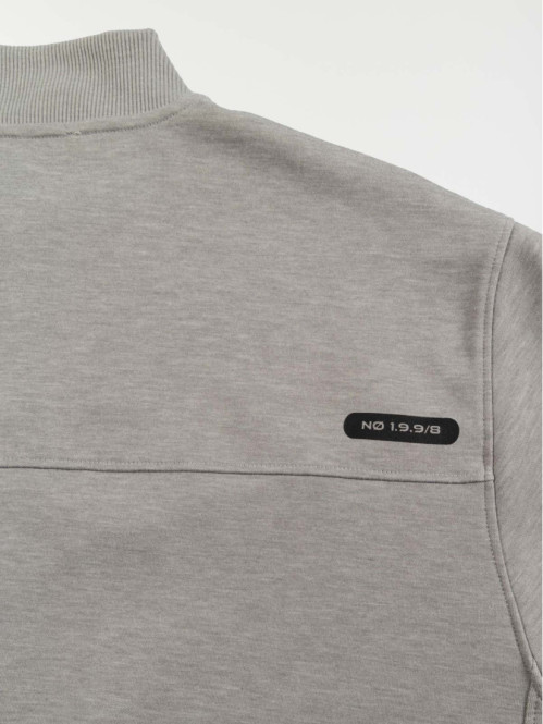 Sweat zippé gris chiné homme