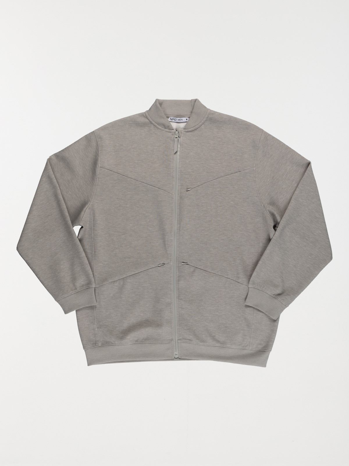 Sweat zippé gris chiné homme