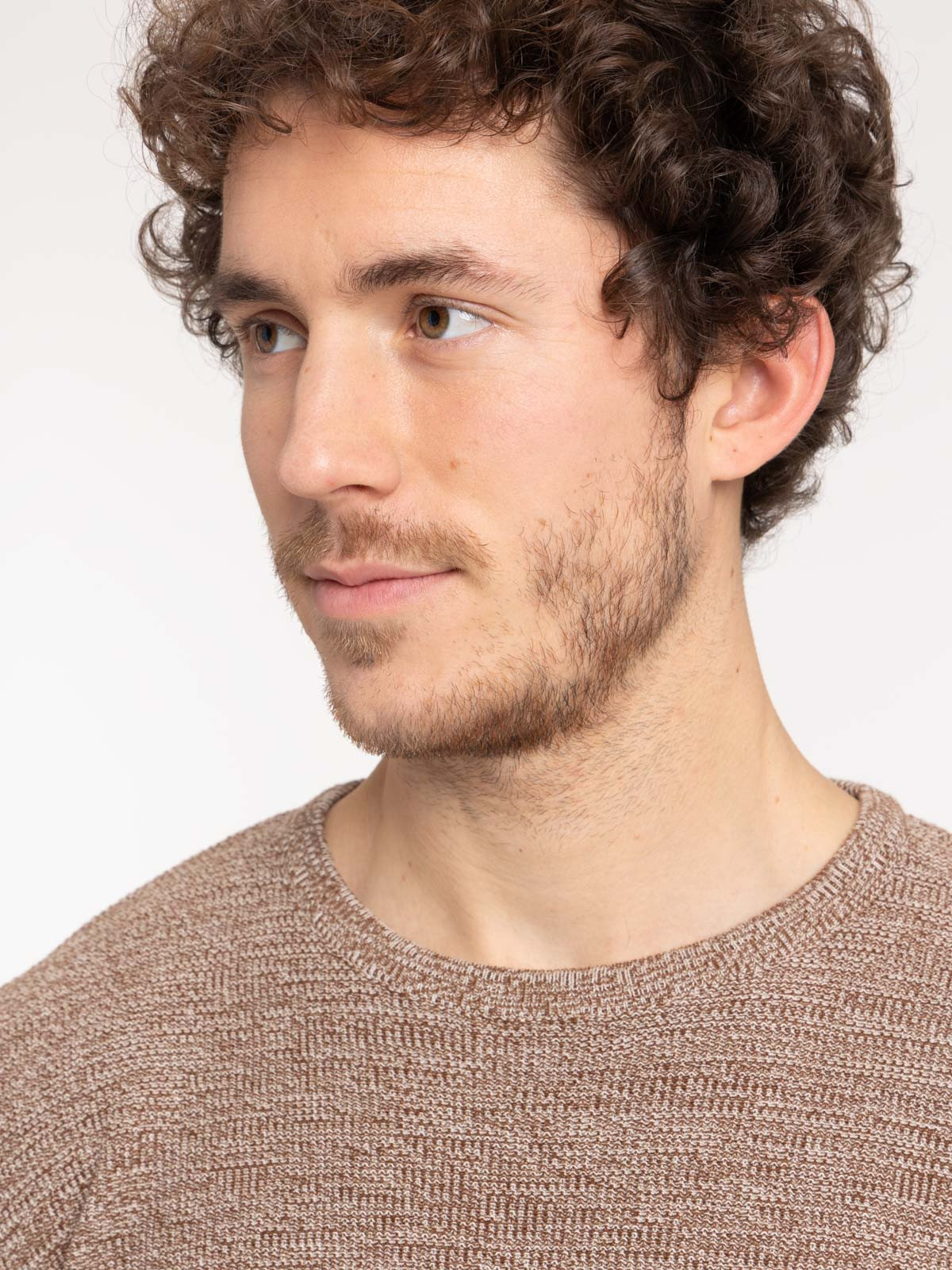 Pull homme coloris marron glacé