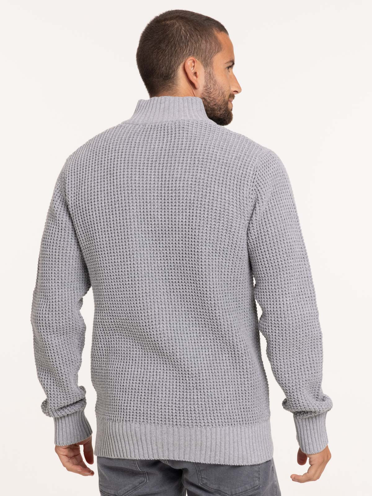 Gilet zippé gris chiné homme