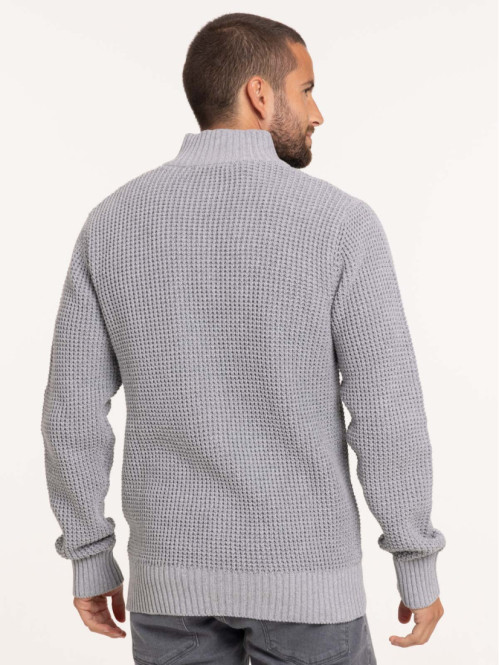 Gilet zippé gris chiné homme