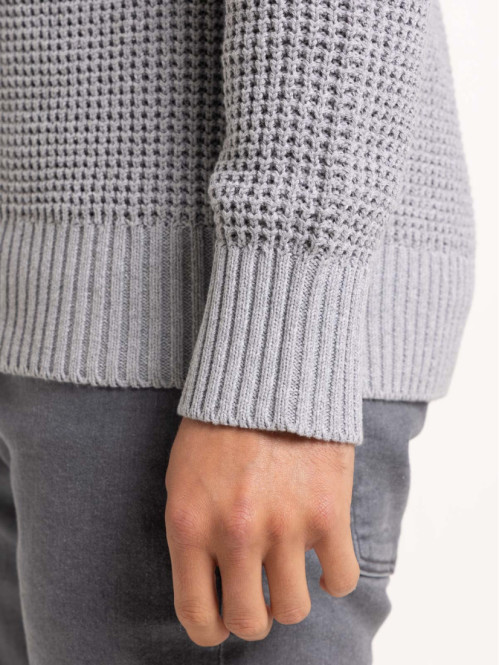 Gilet zippé gris chiné homme