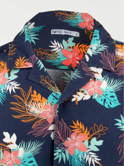 Chemisette fleurs tropicales homme