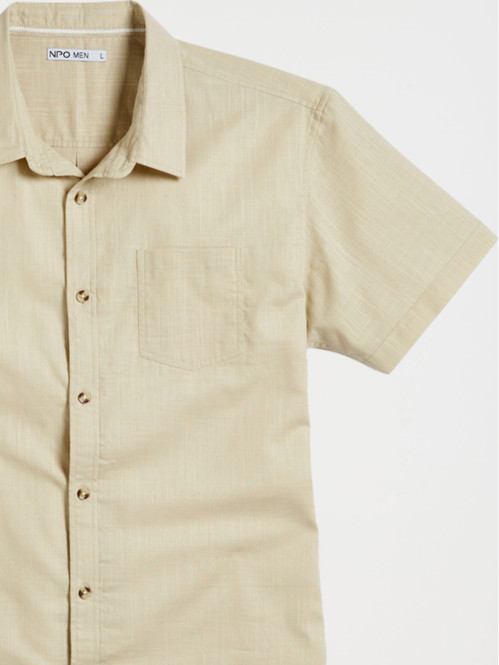 Chemisette beige grisé homme