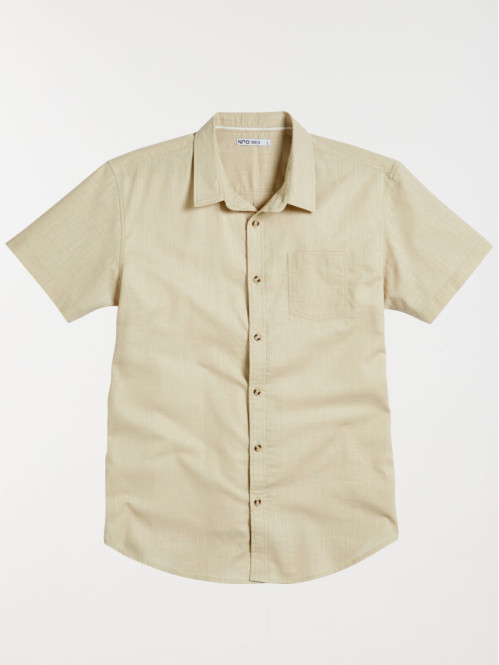 Chemisette beige grisé homme