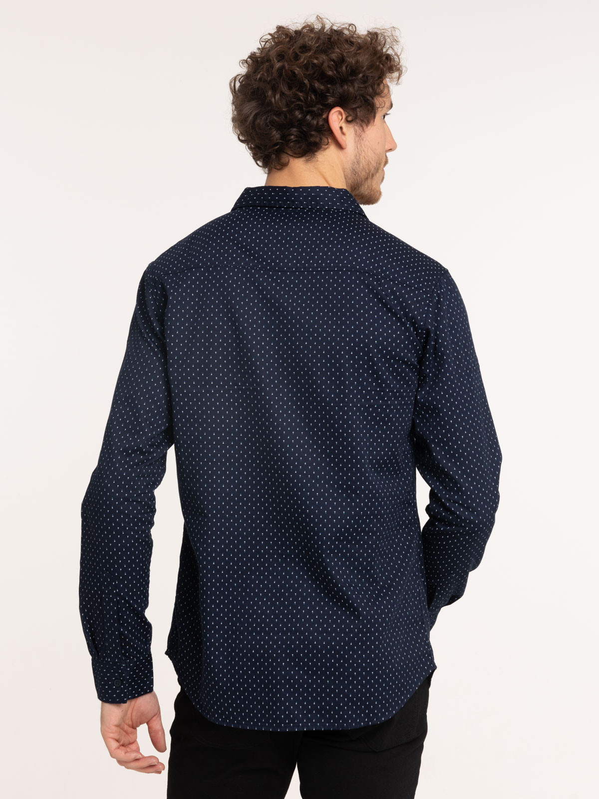 Chemise imprimée marine navy homme