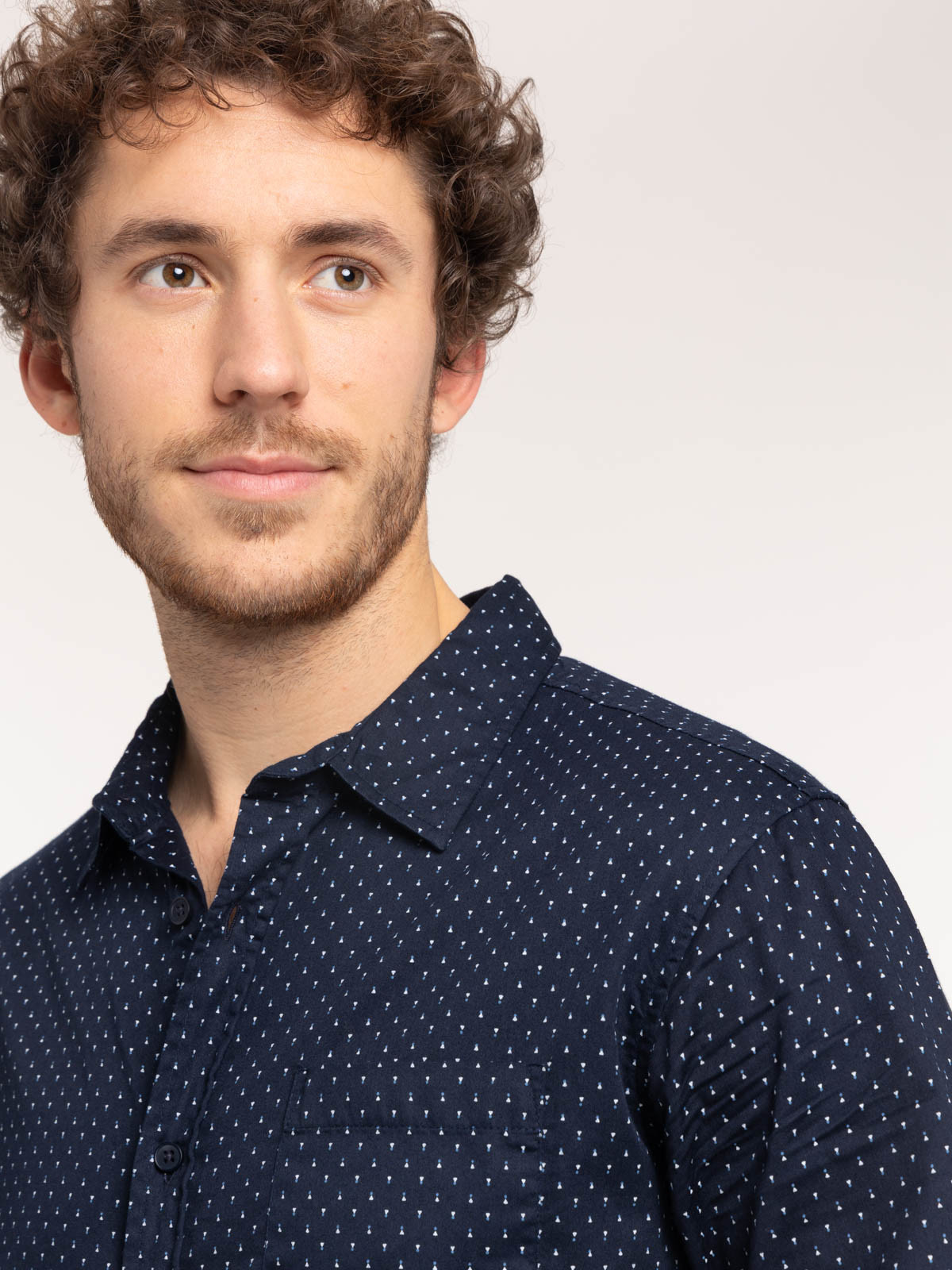Chemise imprimée marine navy homme