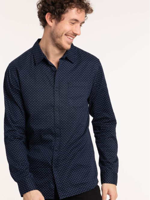 Chemise imprimée marine navy homme
