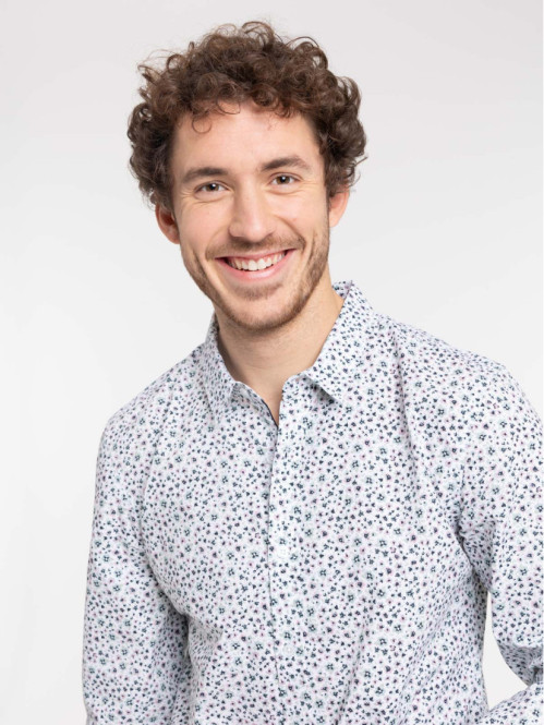 Chemise imprimée fleurie homme