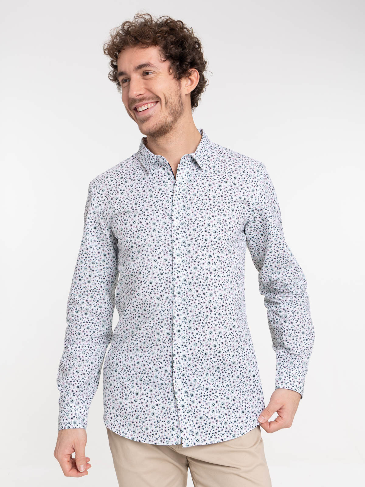 Chemise imprimée fleurie homme