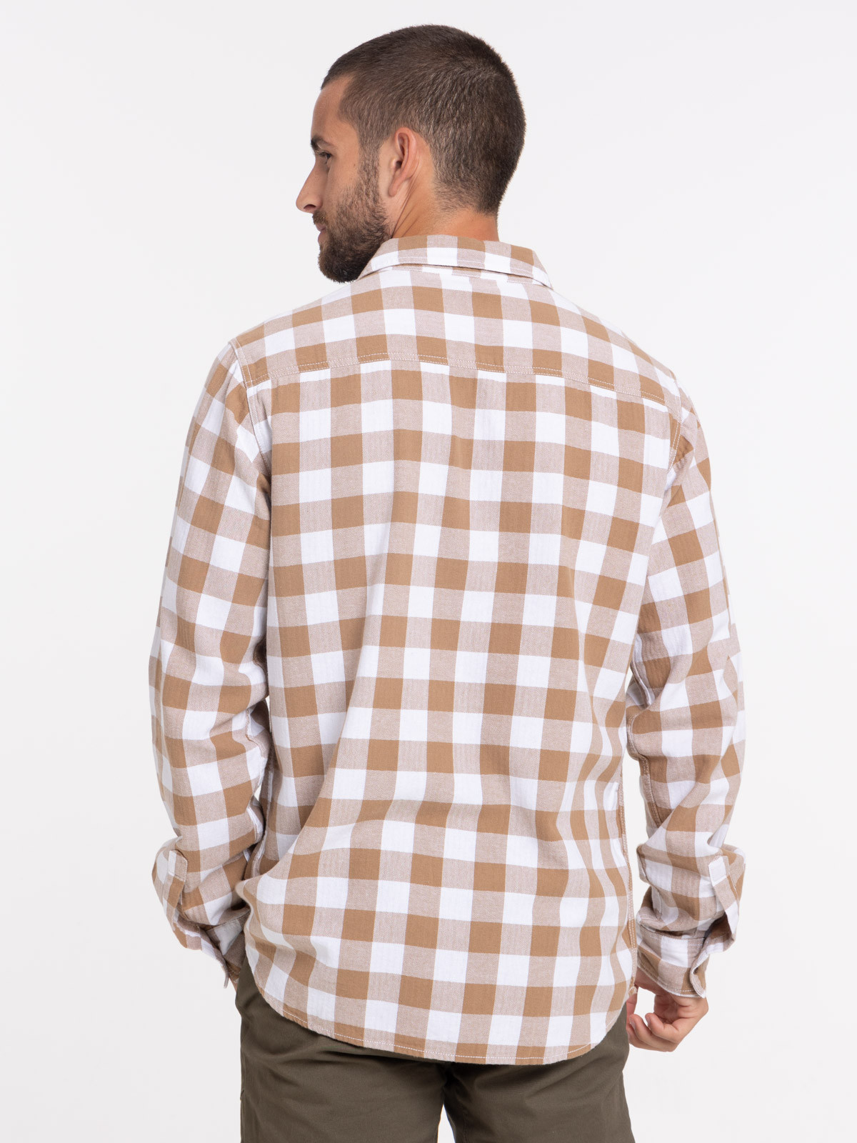Chemise à carreaux fauve homme Chemise à carreaux fauve homme
