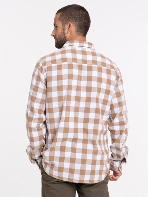 Chemise à carreaux fauve homme Chemise à carreaux fauve homme