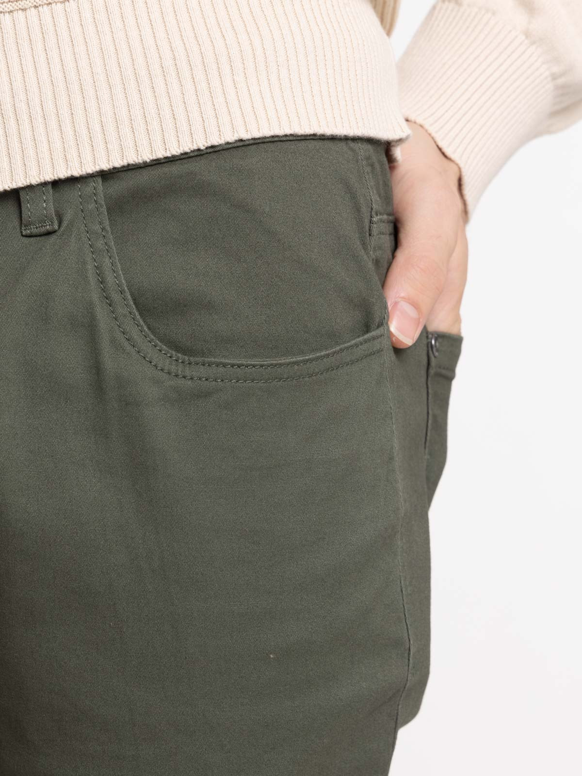 Pantalon slim olive homme