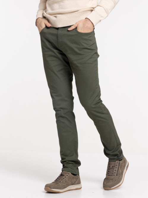 Pantalon slim olive homme