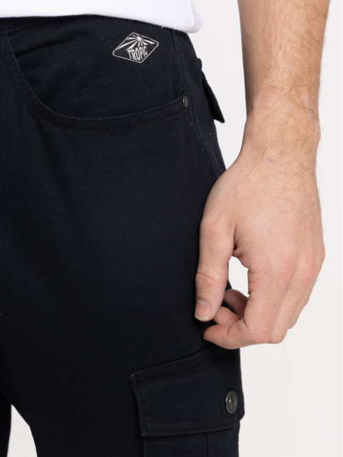 Pantalon cargo noir homme