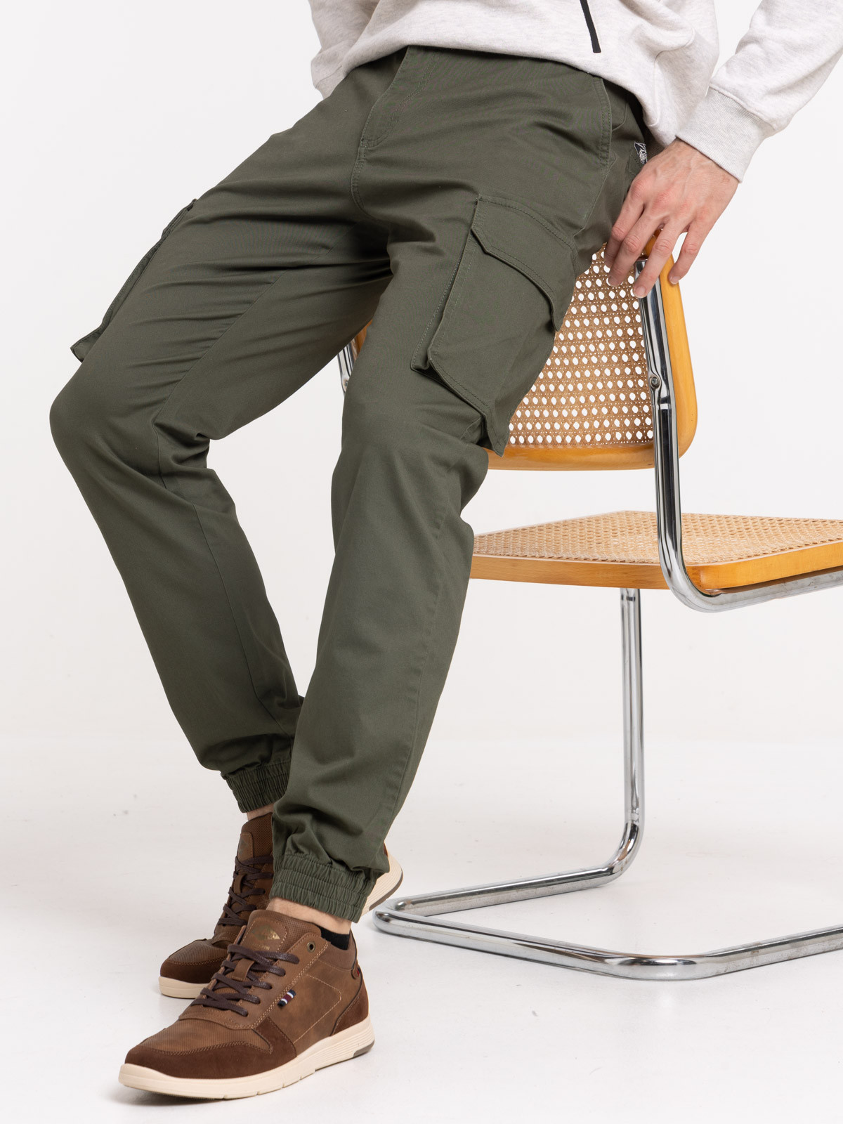 Pantalon cargo olive homme Pantalon cargo olive homme