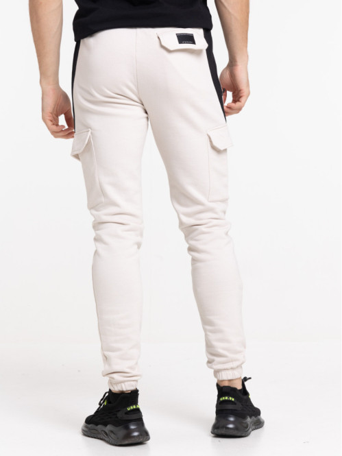 Pantalon jogging coloris craie homme Pantalon jogging coloris craie homme