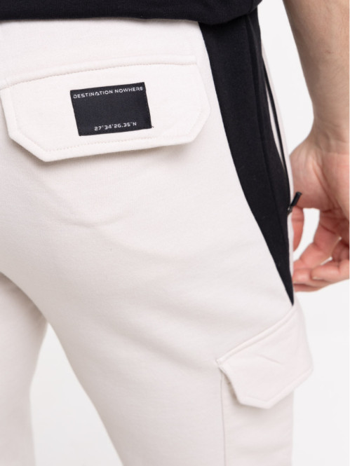 Pantalon jogging coloris craie homme Pantalon jogging coloris craie homme