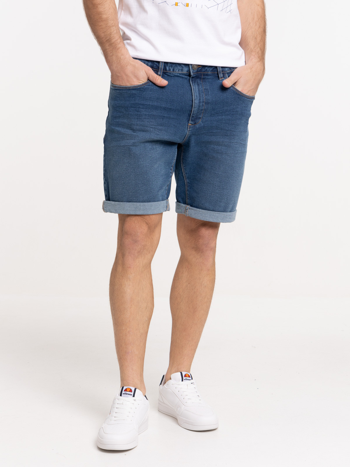 Short denim stone homme