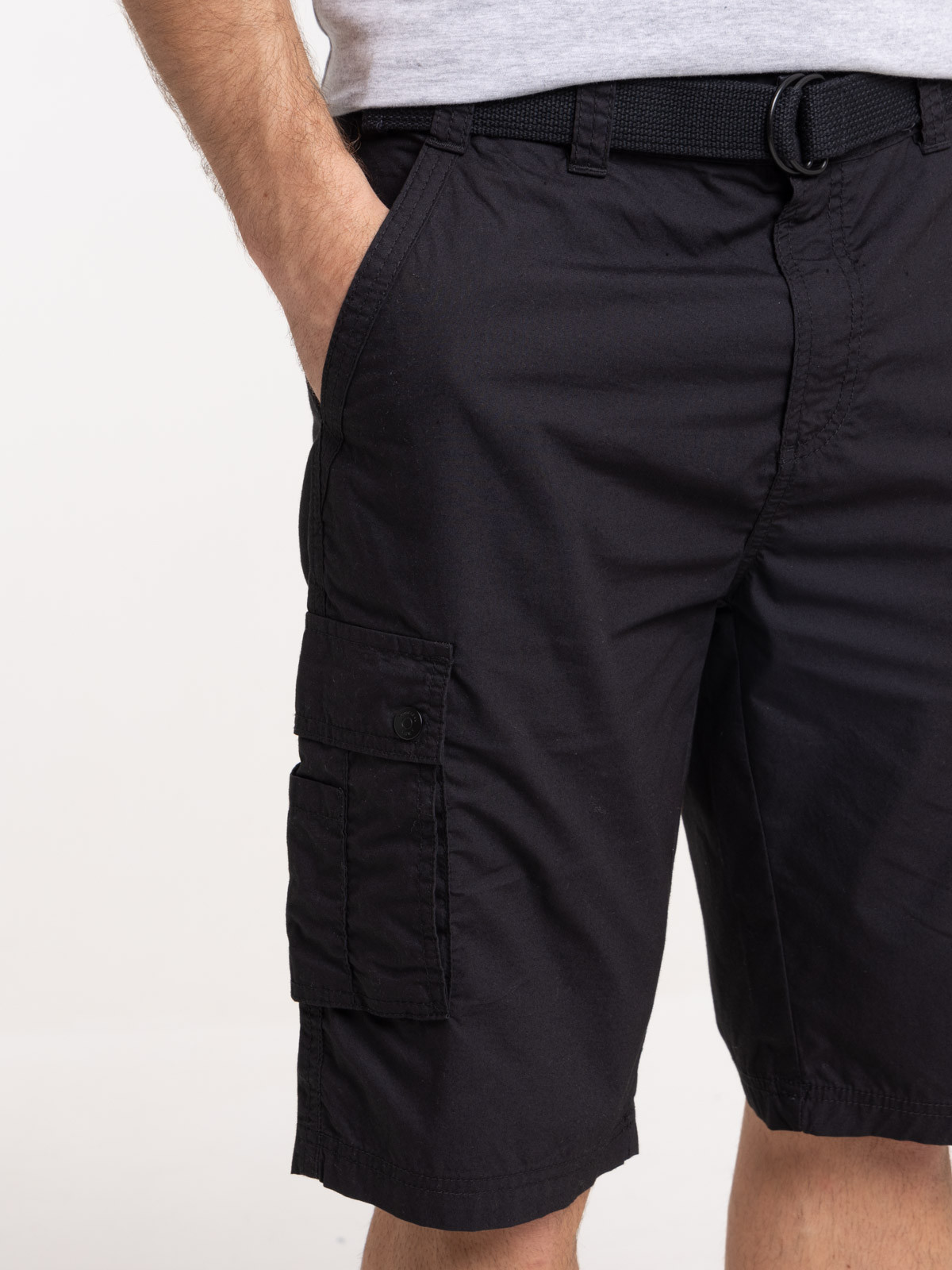 Bermuda cargo avec ceinture noir homme Bermuda cargo avec ceinture noir homme