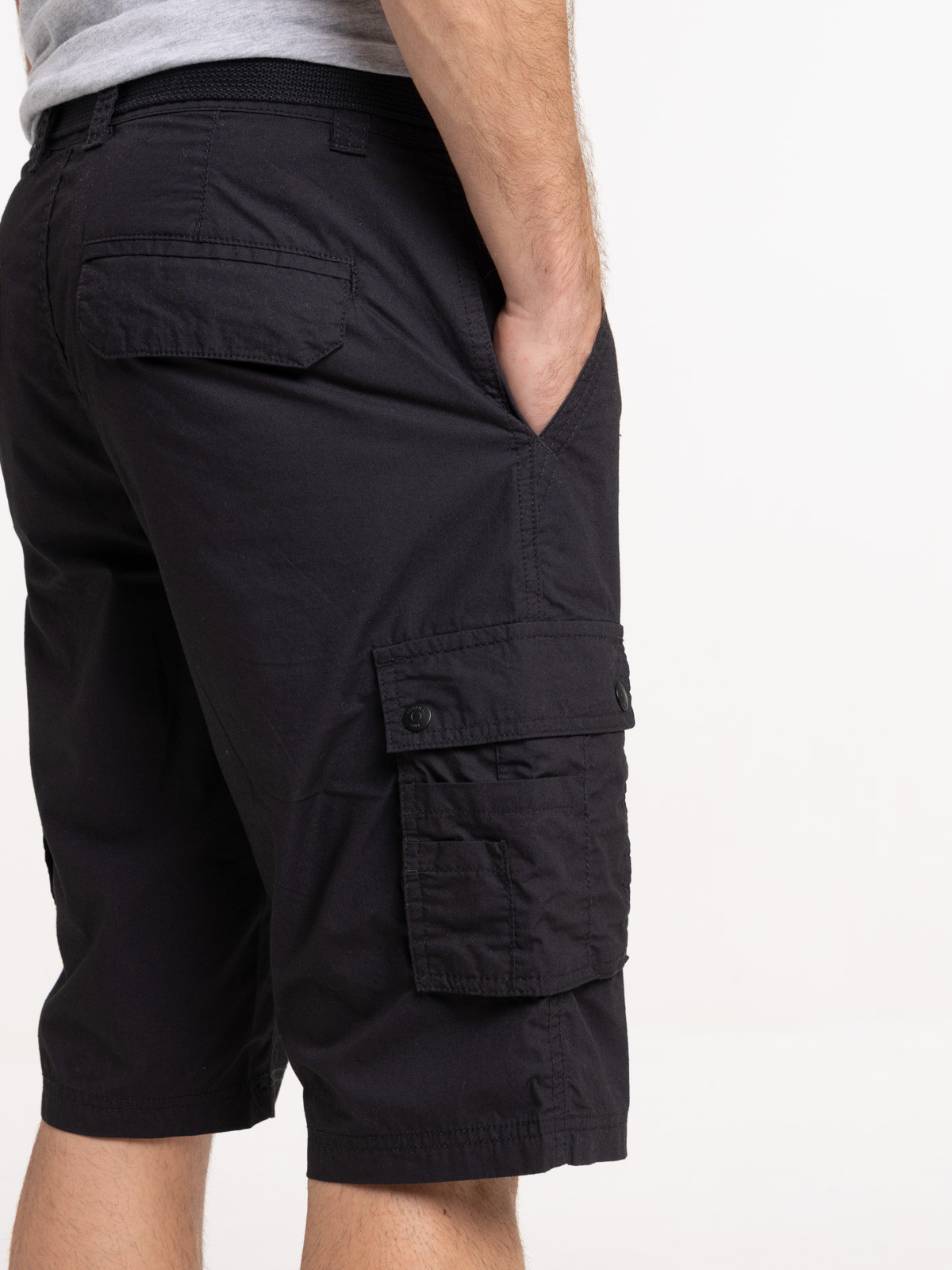 Bermuda cargo avec ceinture noir homme Bermuda cargo avec ceinture noir homme