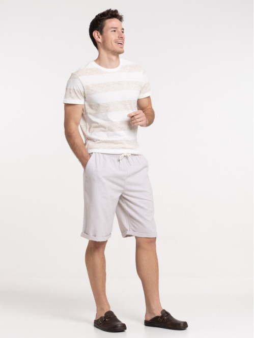 Bermuda beige grisé homme