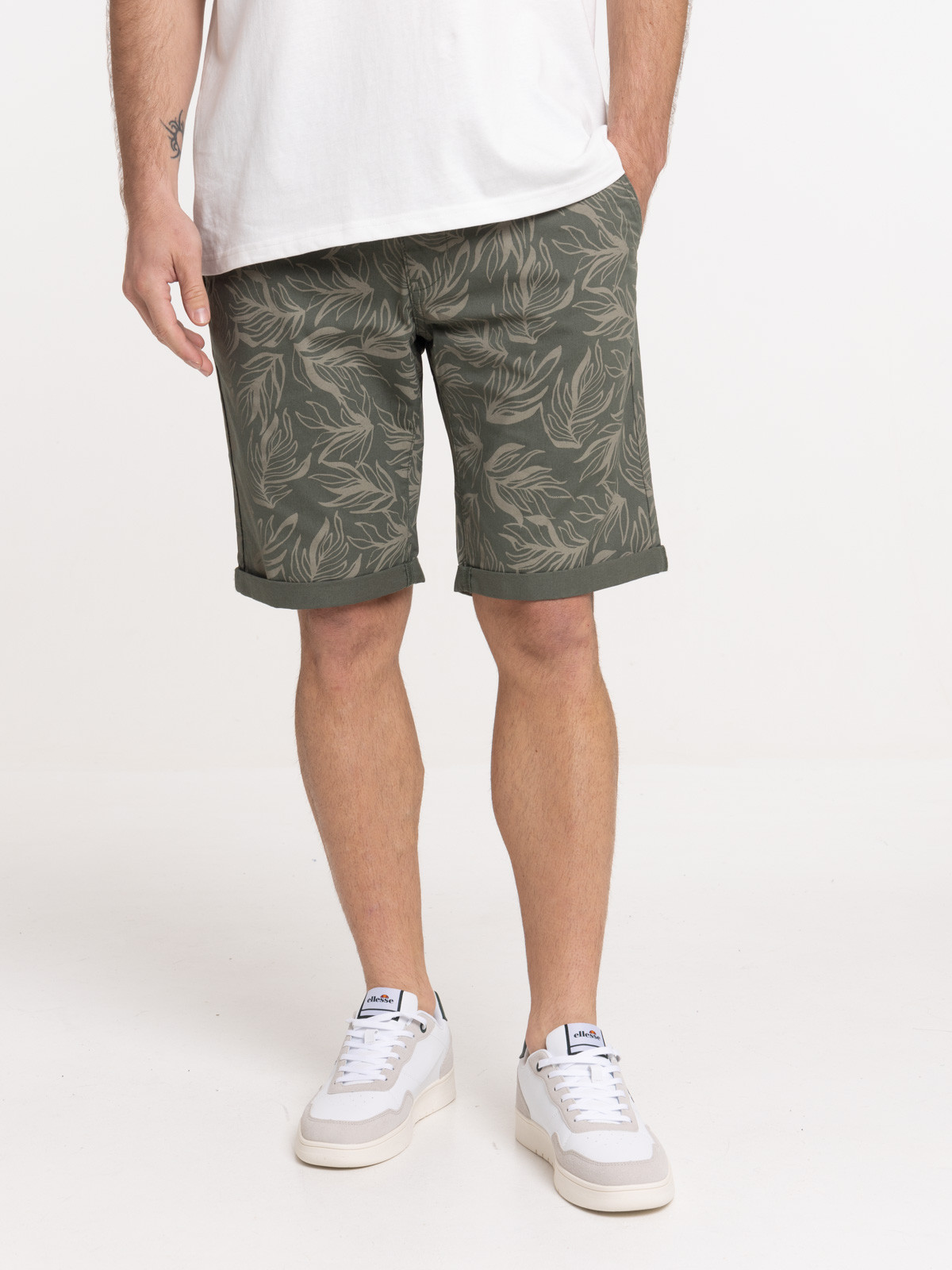 Bermuda imprimé olive homme