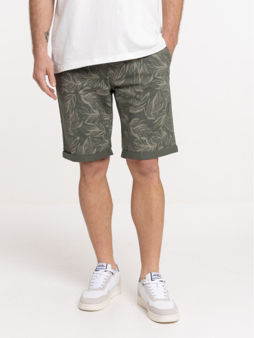 Bermuda imprimé olive homme