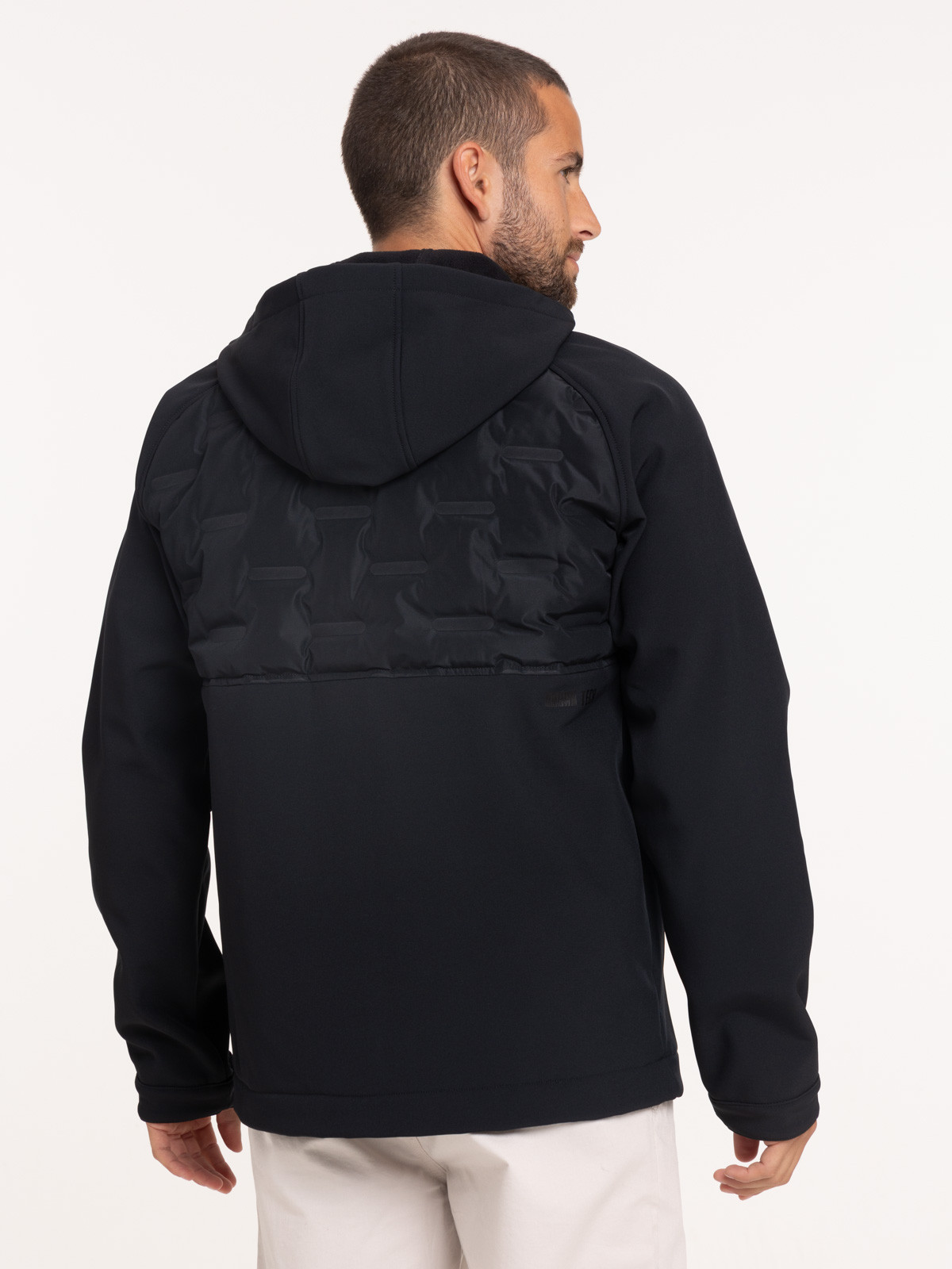 Blouson bi-matière noir homme