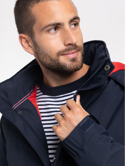 Parka marine navy à capuche homme