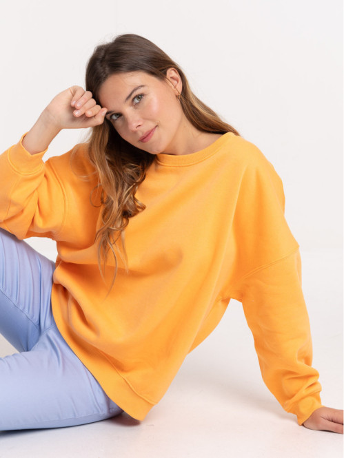 Sweat uni orange peps femme
