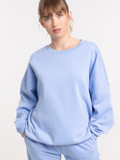 Sweat uni serenity blue femme