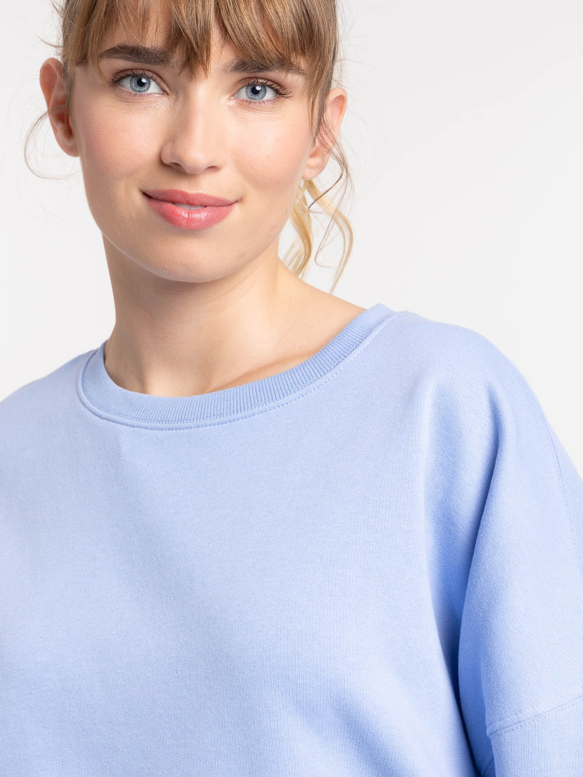 Sweat uni serenity blue femme