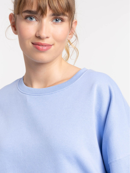 Sweat uni serenity blue femme