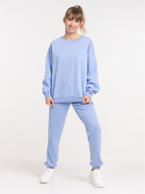 Sweat uni serenity blue femme