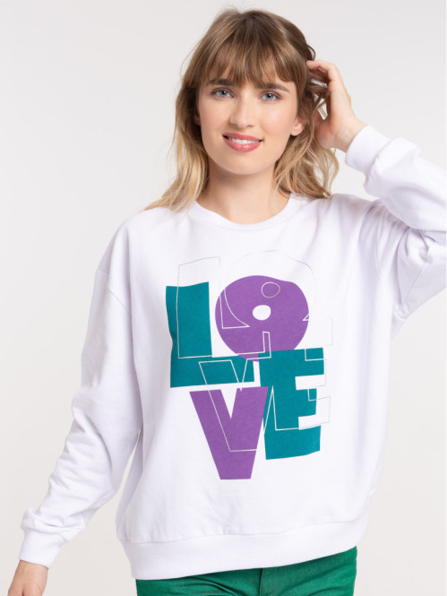 Sweat love blanc femme