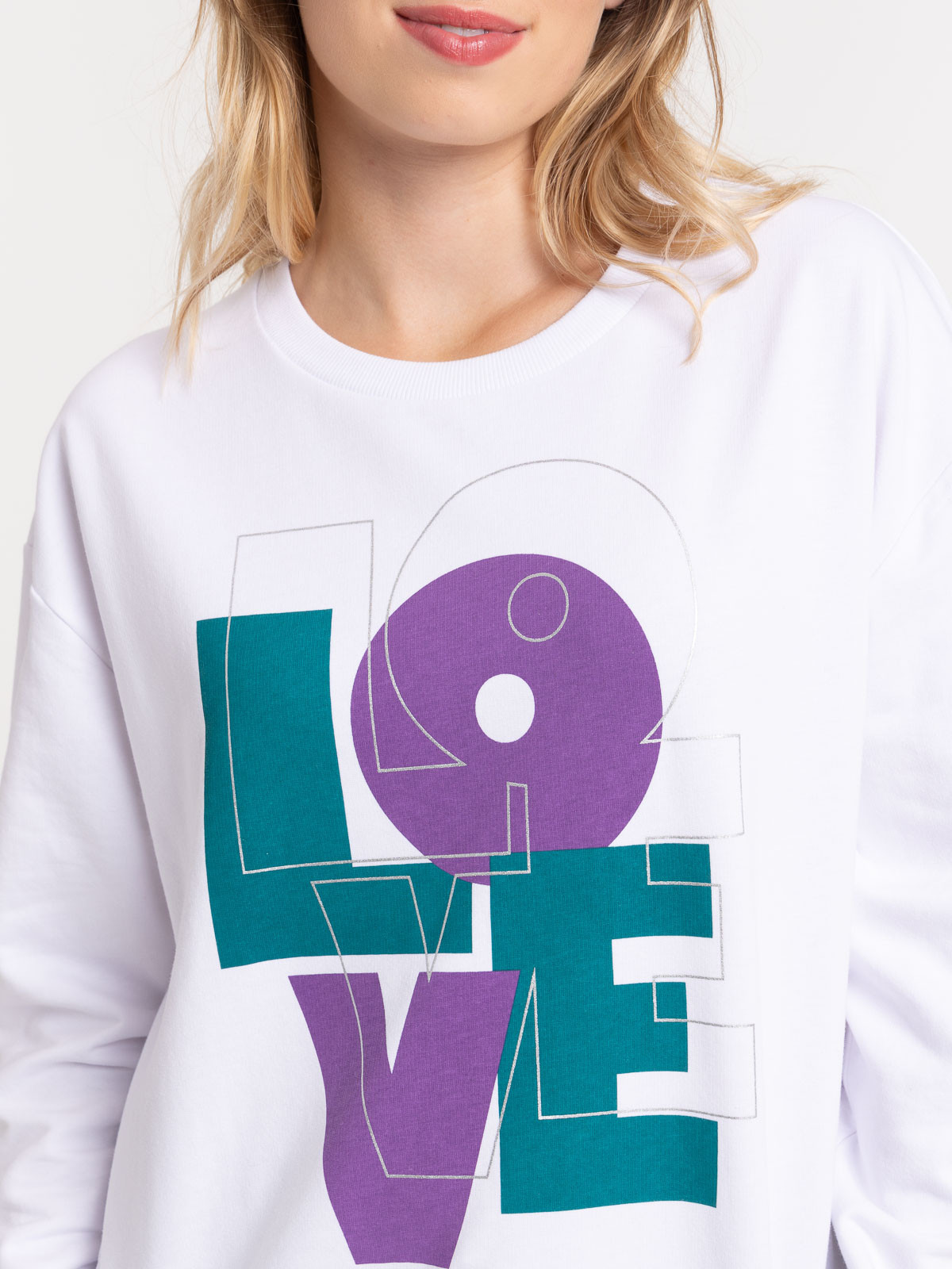Sweat love blanc femme