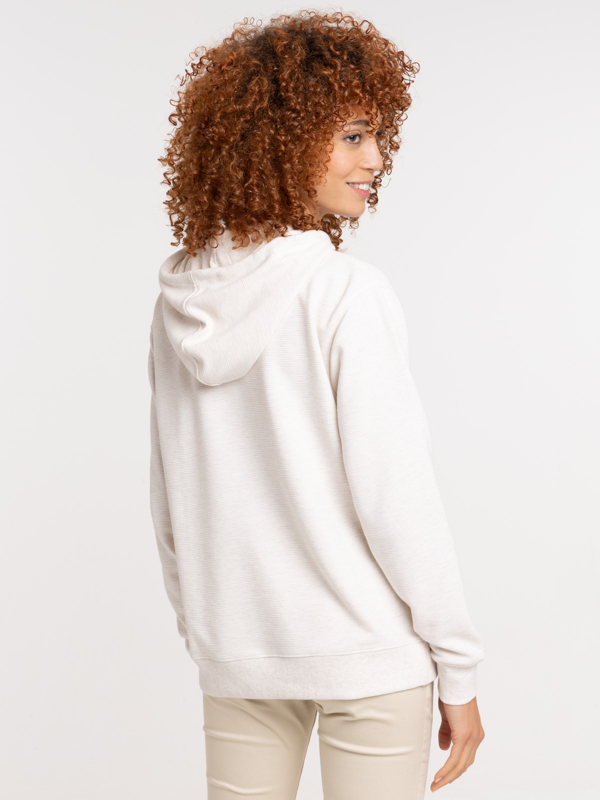 Sweat à capuche beige chiné femme Sweat à capuche beige chiné femme