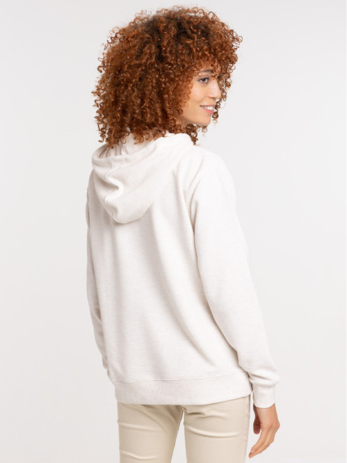 Sweat à capuche beige chiné femme Sweat à capuche beige chiné femme