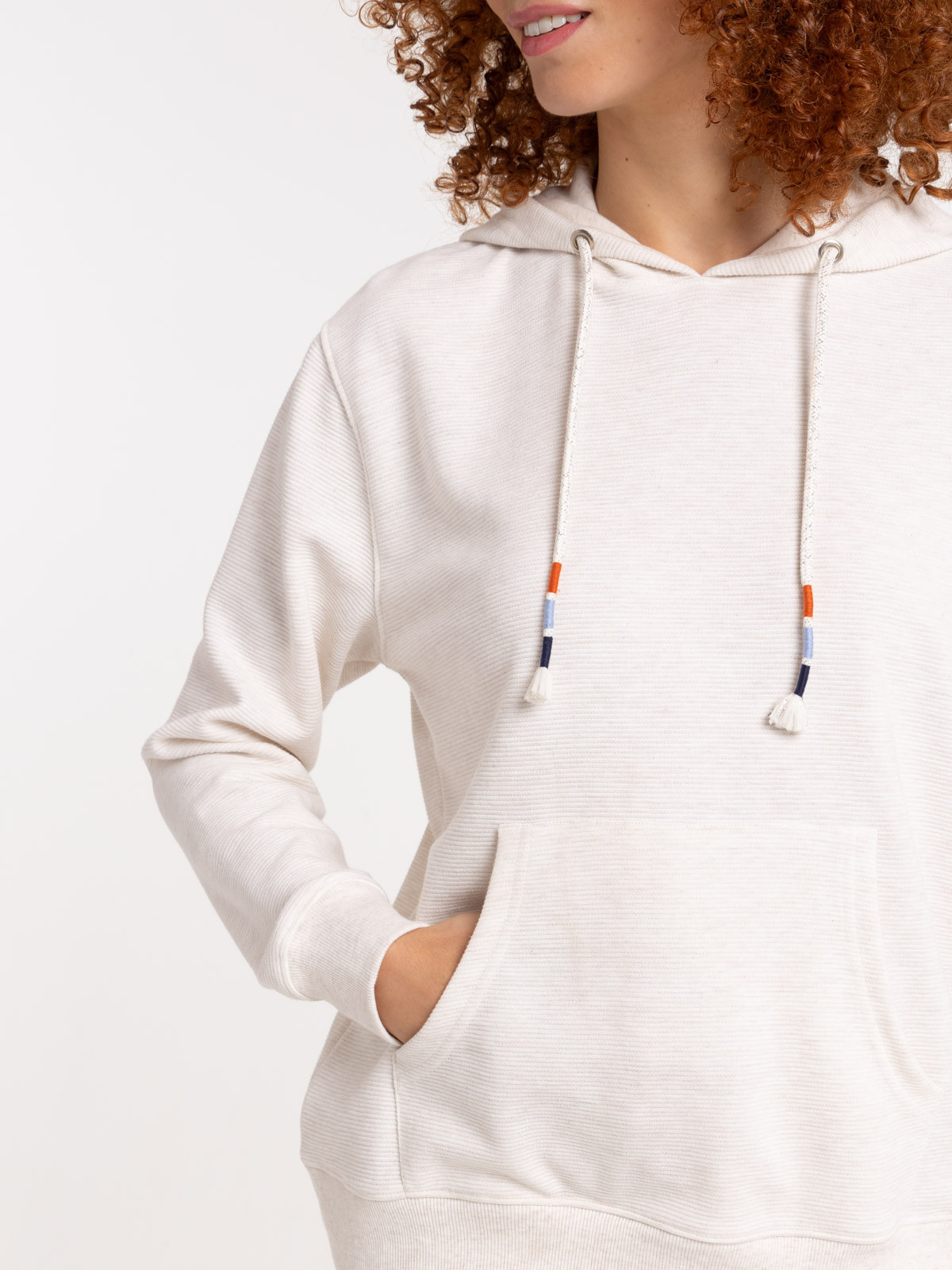 Sweat à capuche beige chiné femme Sweat à capuche beige chiné femme