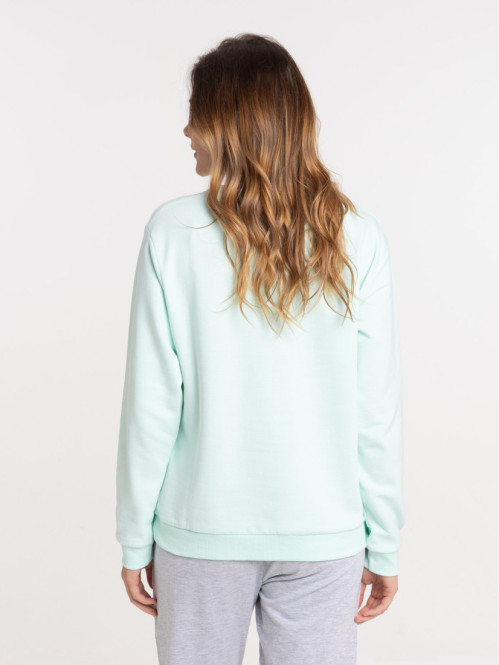 Sweat message aqua light femme
