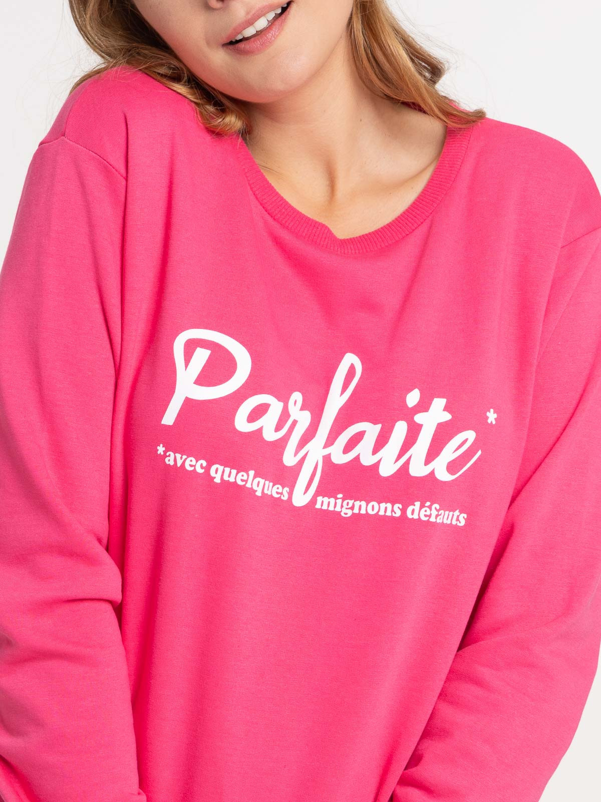 Sweat message rose vif femme Sweat message rose vif femme