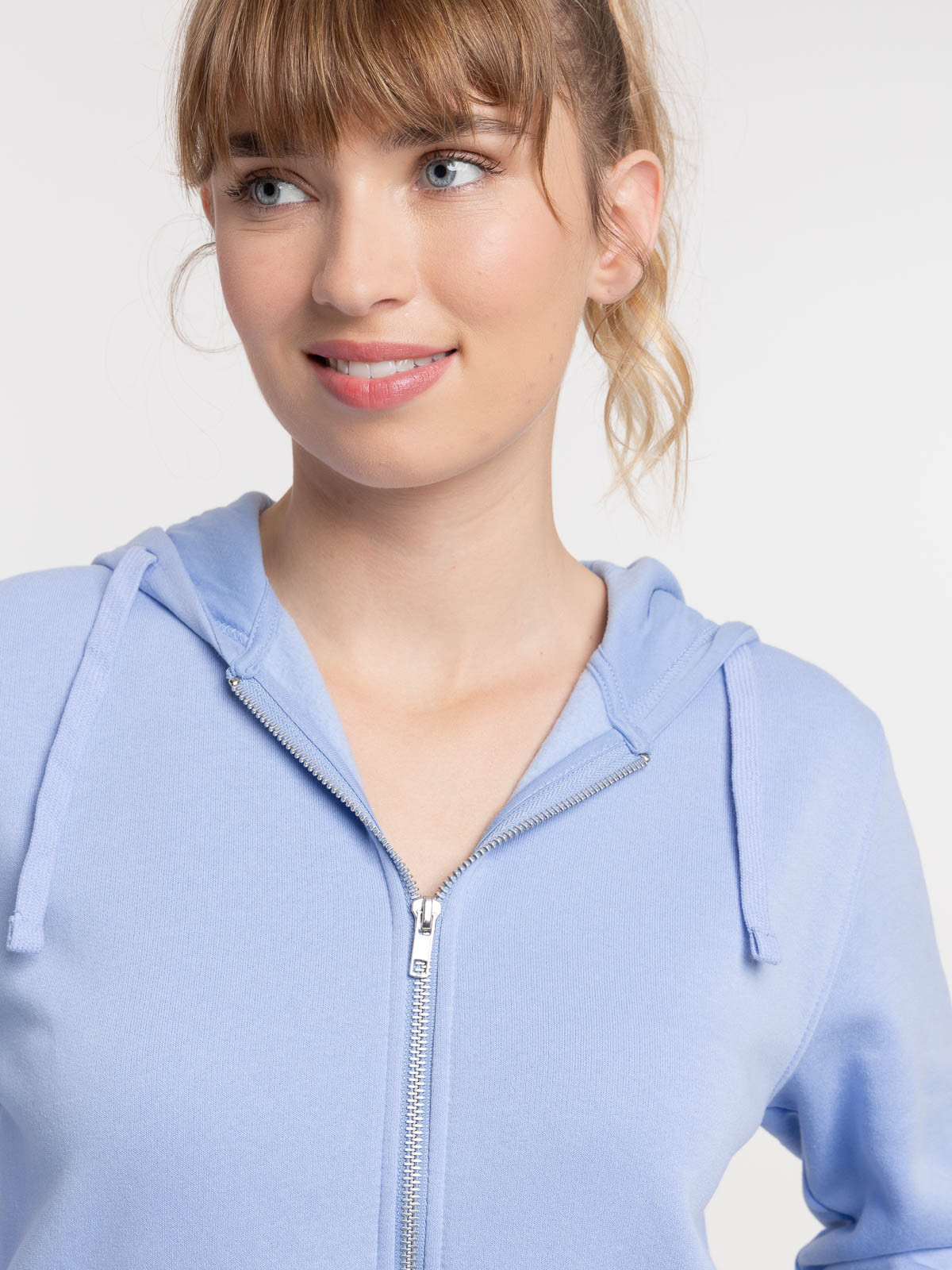 Sweat capuche zippé serenity blue femme Sweat capuche zippé serenity blue femme
