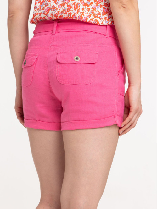 Short lin flamant rose femme