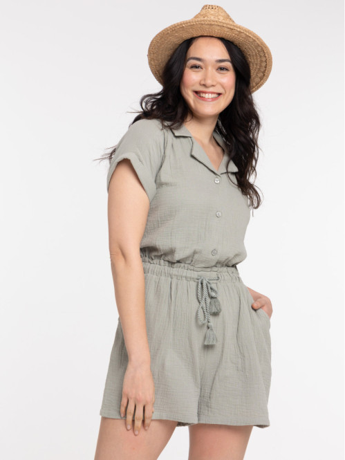 Combishort double gaze coton femme Combishort double gaze coton femme