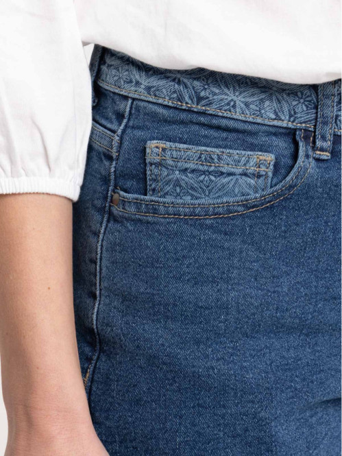 Short en jean motif stone femme