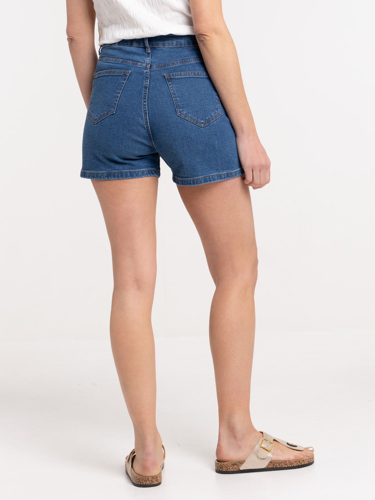 Short en jean double stone femme